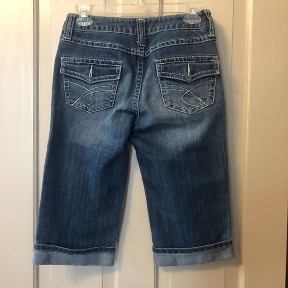 INC International Concepts Regular Fit Blue Rhinestone Denim Walking Shorts 6P - Picture 4 of 9